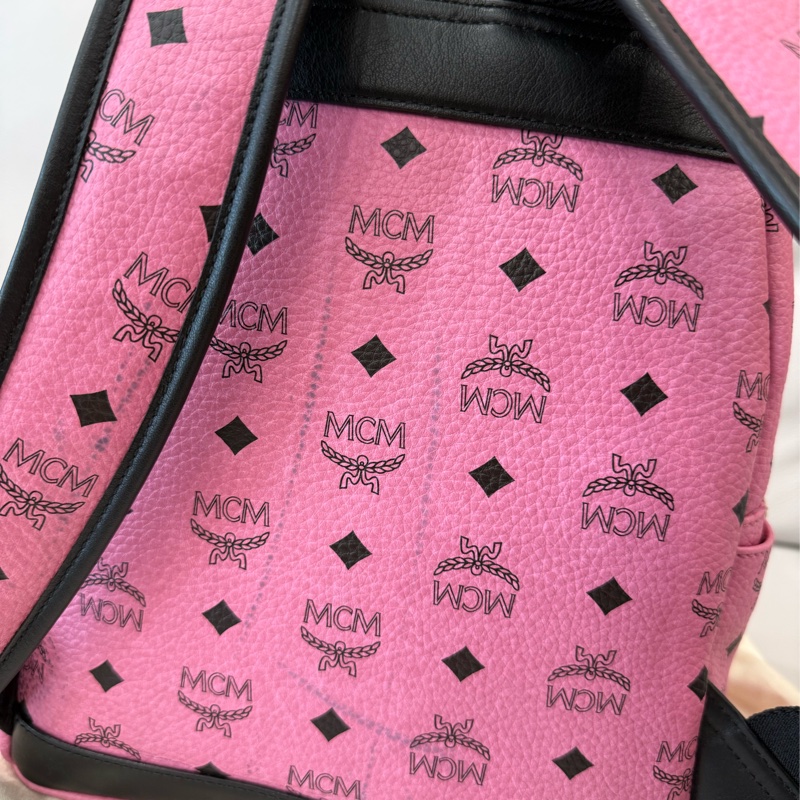 MCM粉紅色雙肩包-3