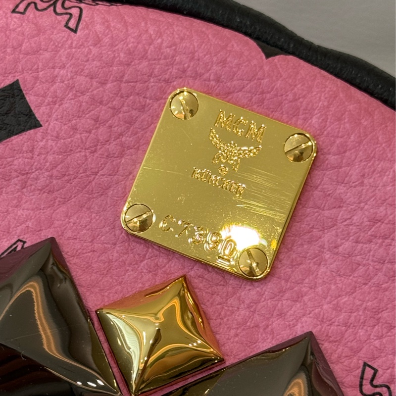 MCM粉紅色雙肩包-13