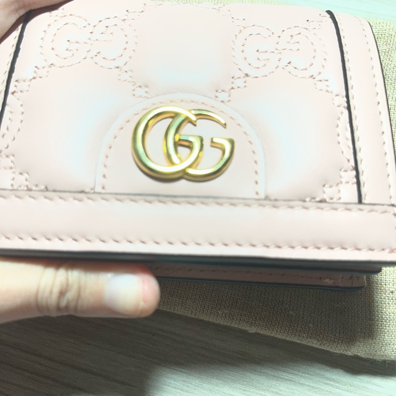 Gucci 粉色短夾（大全配含紙袋）-8