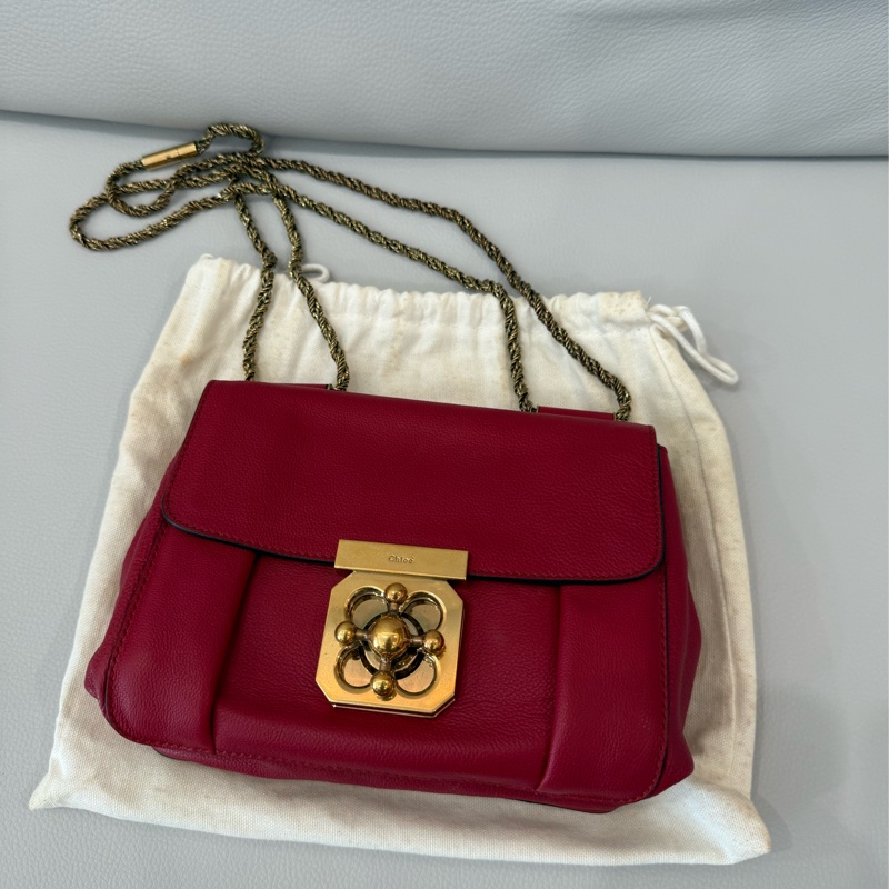 Chloe 桃紅色斜背小包-0