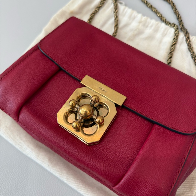 Chloe 桃紅色斜背小包-1