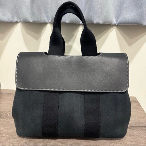 Hermès Valparaiso 翻蓋手提包｜黑色銀扣|蘑菇包｜帆布包