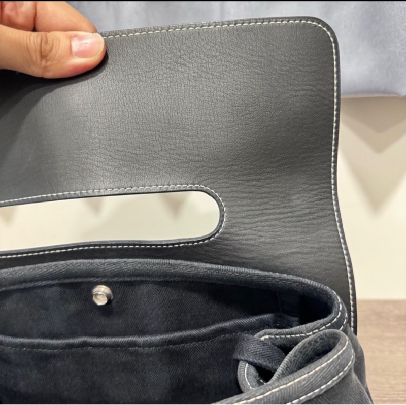 Hermès Valparaiso 翻蓋手提包｜黑色銀扣|蘑菇包｜帆布包-10