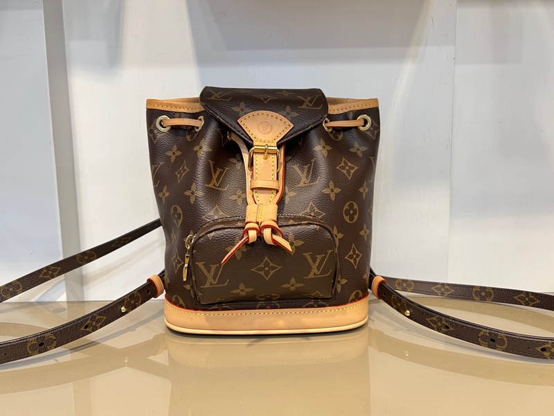 LV 原花Mintsouris Mini金釦下蓋束口手提後背包-0