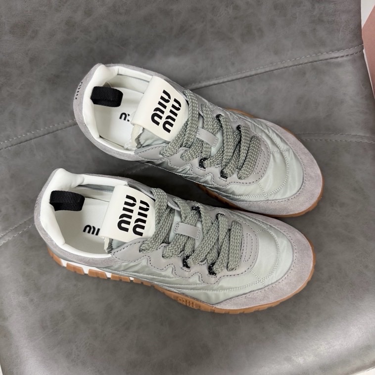 MIU MIU Tyre機能性面料和麂皮運動鞋#35 36 36.5 37 37.5 38 38.5-2