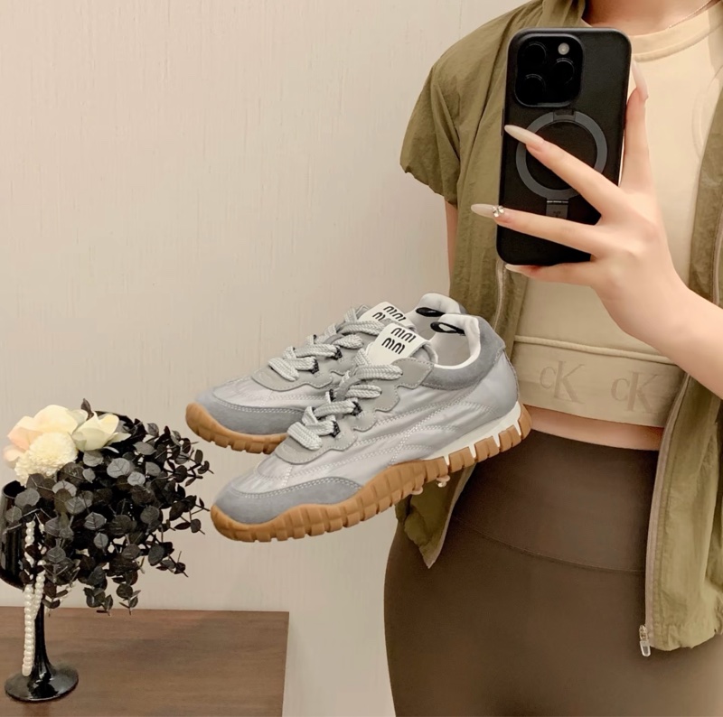 MIU MIU Tyre機能性面料和麂皮運動鞋#35 36 36.5 37 37.5 38 38.5-3