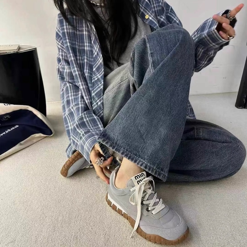 MIU MIU Tyre機能性面料和麂皮運動鞋#35 36 36.5 37 37.5 38 38.5-5