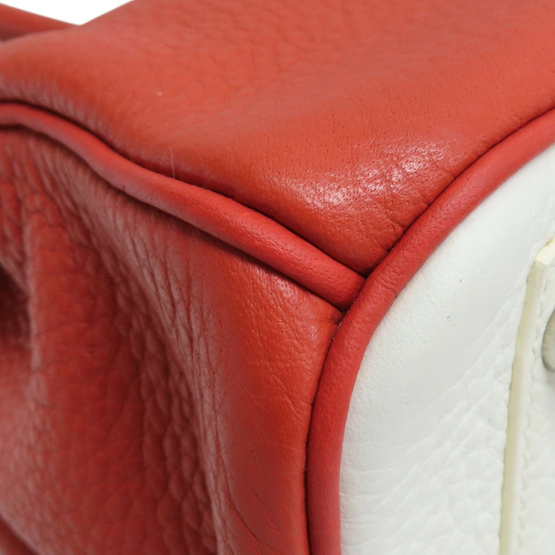 鮮紅/白色 Togo牛皮 Birkin 30 柏金包 手提包 □O刻 銀扣【HERMES 愛馬仕】-10