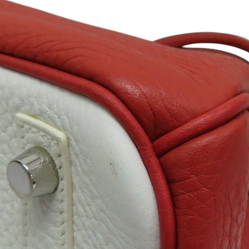 鮮紅/白色 Togo牛皮 Birkin 30 柏金包 手提包 □O刻 銀扣【HERMES 愛馬仕】-11