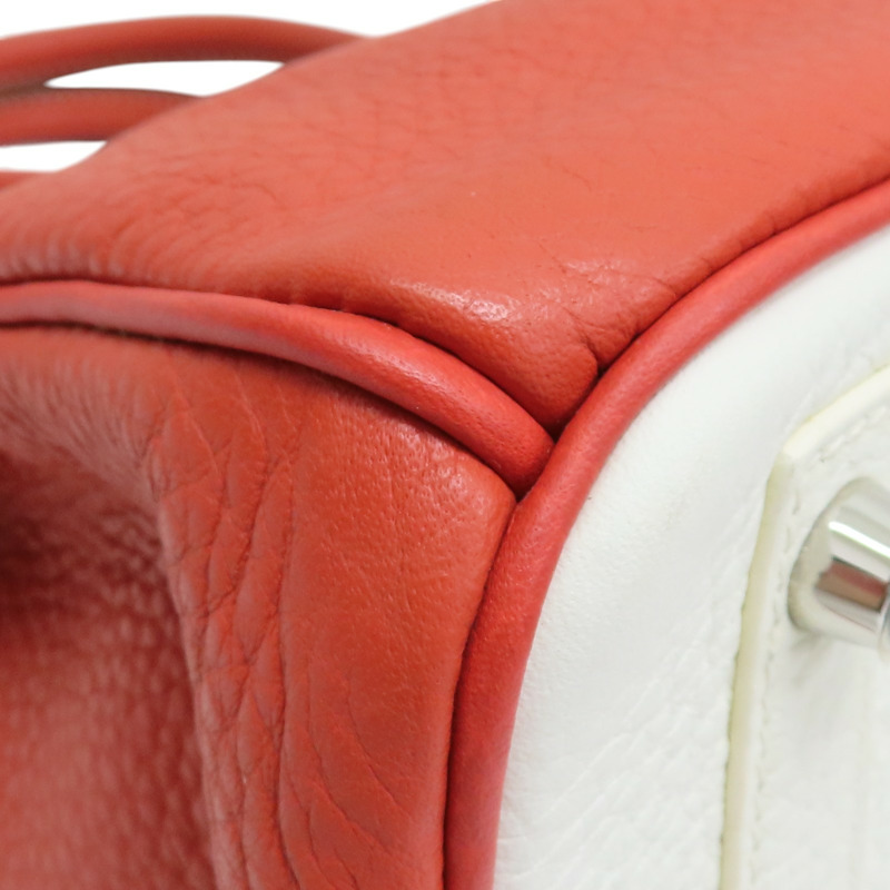 鮮紅/白色 Togo牛皮 Birkin 30 柏金包 手提包 □O刻 銀扣【HERMES 愛馬仕】-12