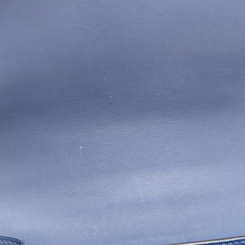 Hermes2002系列20圓形H鎖扣單肩包Evercolor牛皮銀扣7E明藍色C刻-10