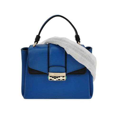 Bvlgari Serpenti Viper牛皮純色字母Logo斜挎包單肩包