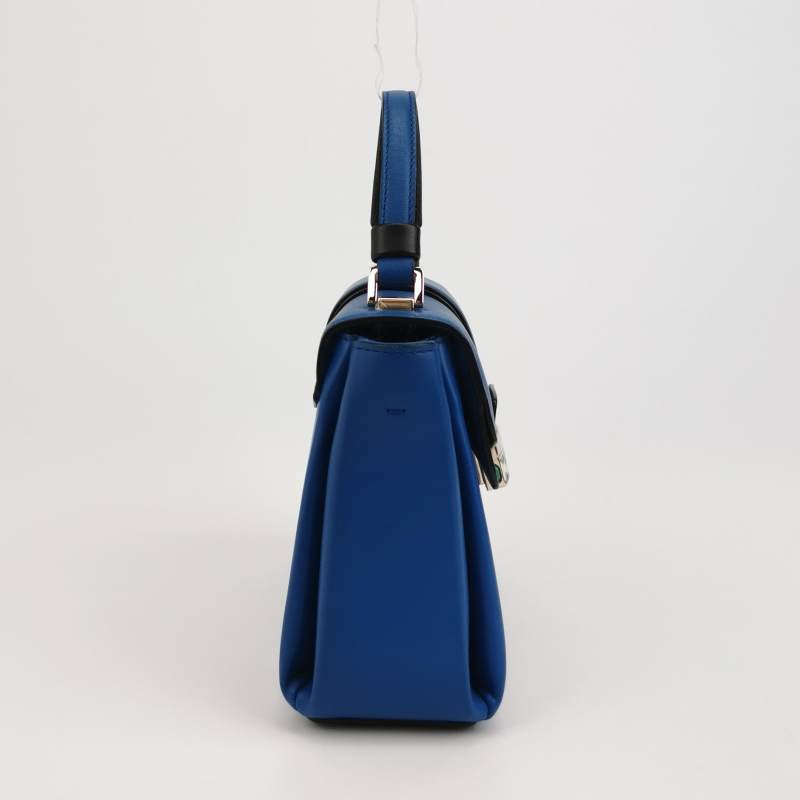 Bvlgari Serpenti Viper牛皮純色字母Logo斜挎包單肩包-3