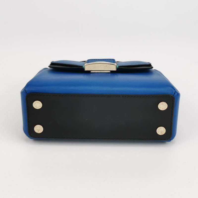 Bvlgari Serpenti Viper牛皮純色字母Logo斜挎包單肩包-5