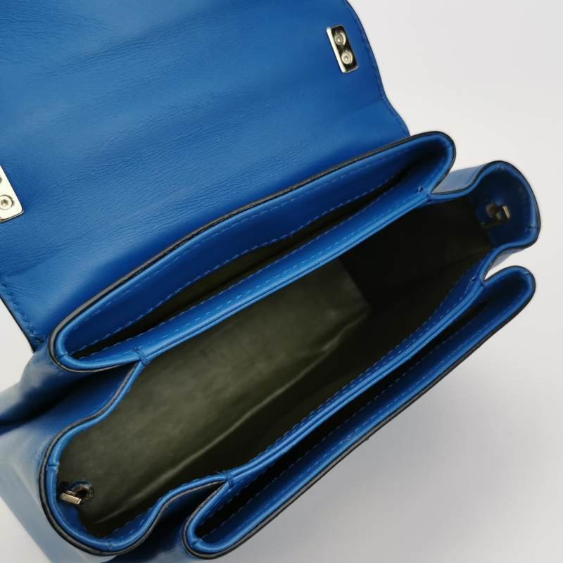 Bvlgari Serpenti Viper牛皮純色字母Logo斜挎包單肩包-6