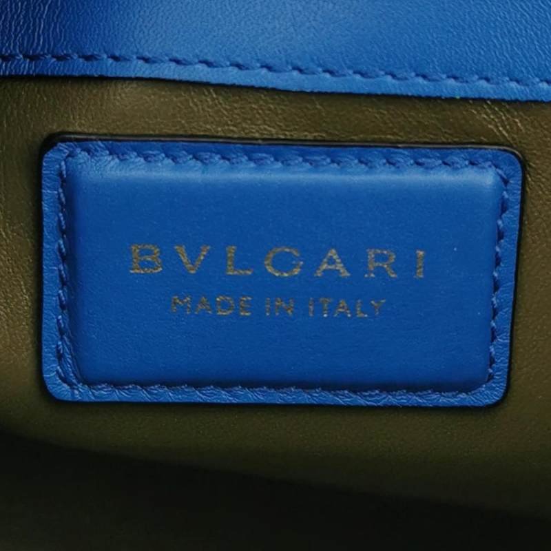 Bvlgari Serpenti Viper牛皮純色字母Logo斜挎包單肩包-7