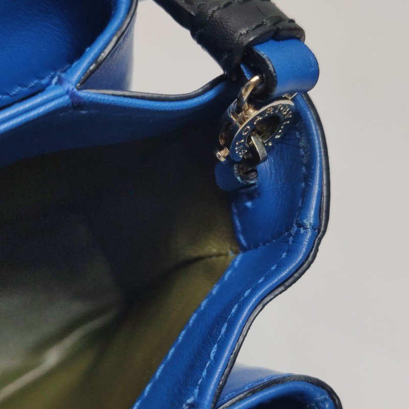 Bvlgari Serpenti Viper牛皮純色字母Logo斜挎包單肩包-10