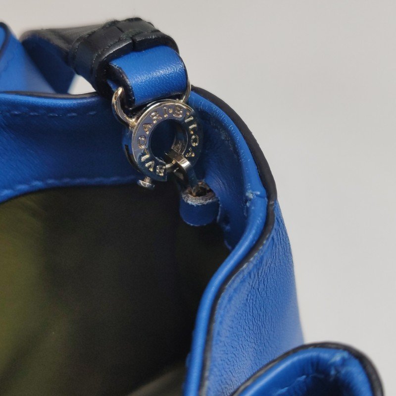 Bvlgari Serpenti Viper牛皮純色字母Logo斜挎包單肩包-13