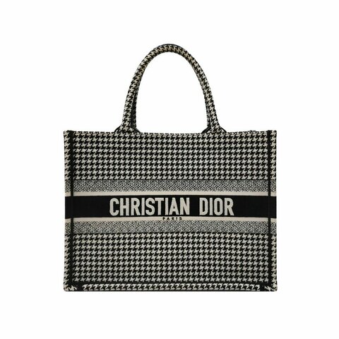 Dior BookTote中號帆布千鳥格手提包