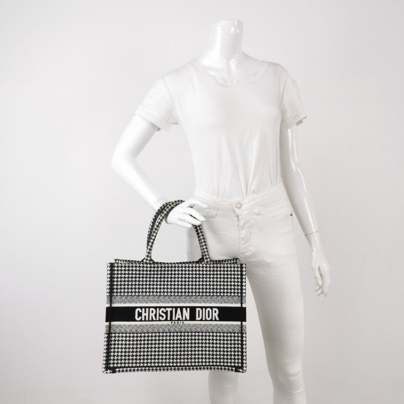Dior BookTote中號帆布千鳥格手提包-1