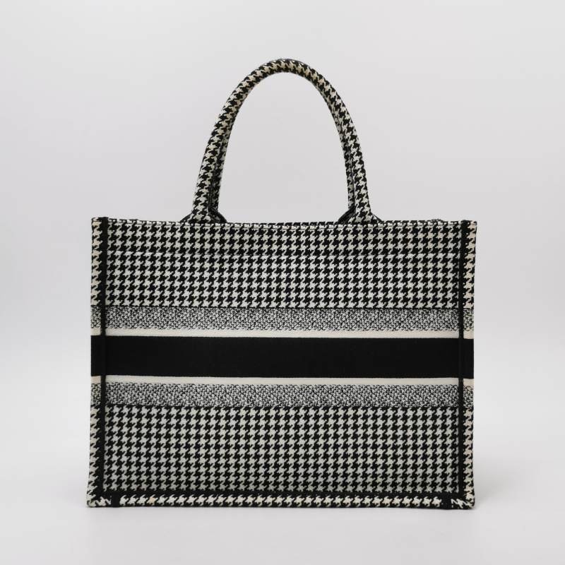 Dior BookTote中號帆布千鳥格手提包-4