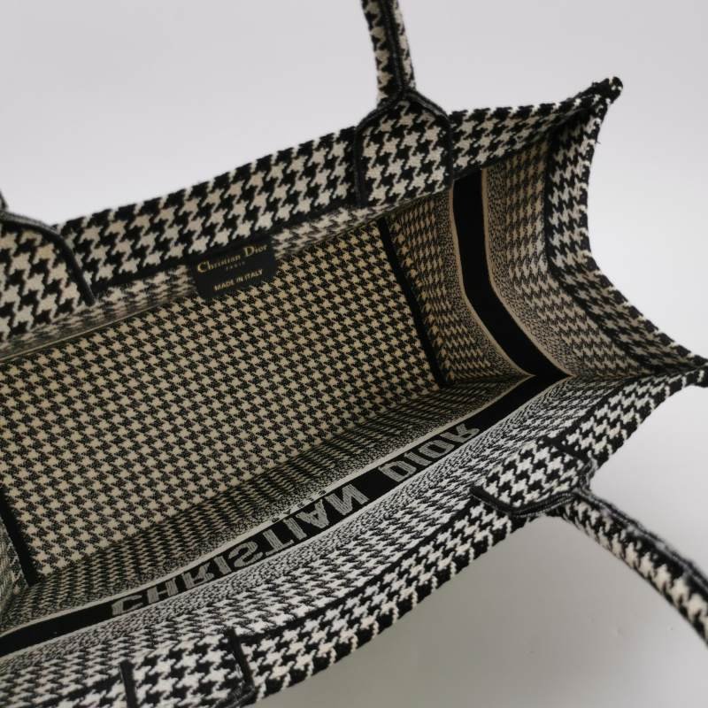 Dior BookTote中號帆布千鳥格手提包-6