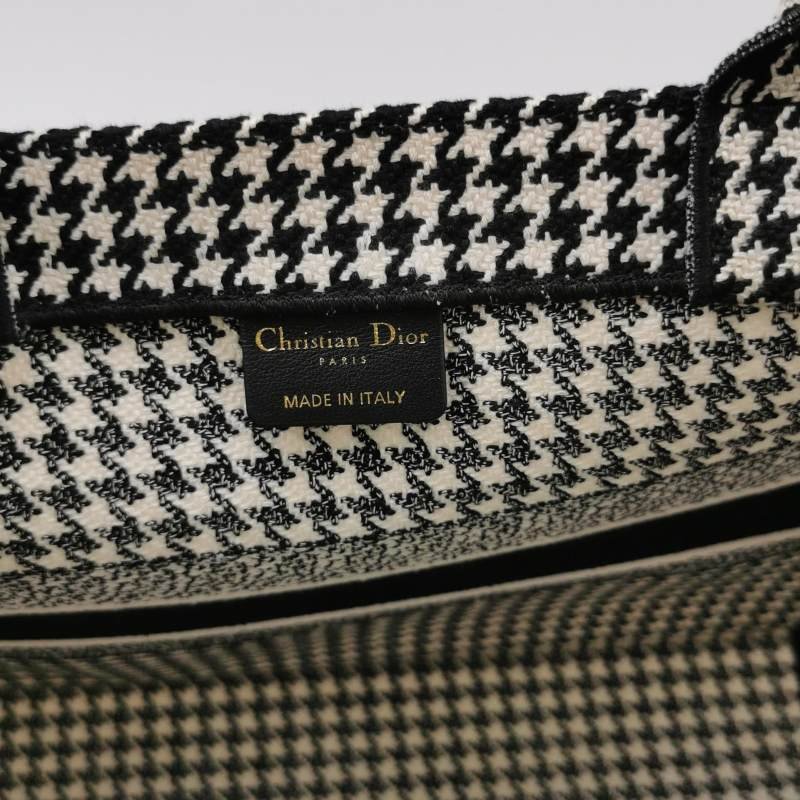 Dior BookTote中號帆布千鳥格手提包-7