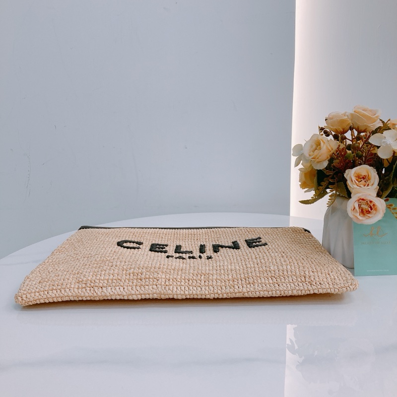 MS0463 CELINE 思琳中號藤籃編織手拿包包CLUTCH 35CM RAFFIA ,CALFSKIN-2