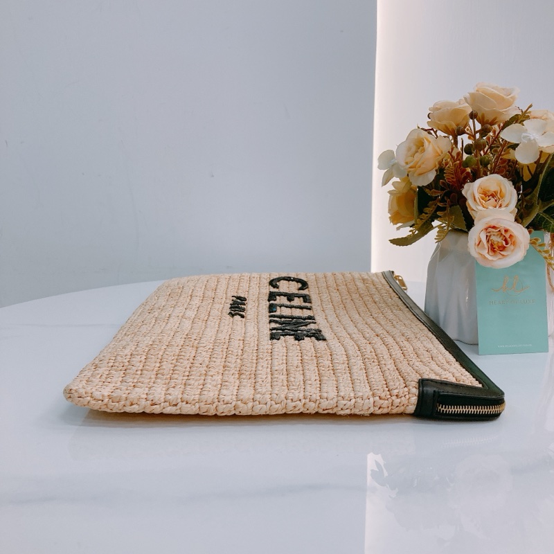 MS0463 CELINE 思琳中號藤籃編織手拿包包CLUTCH 35CM RAFFIA ,CALFSKIN-3