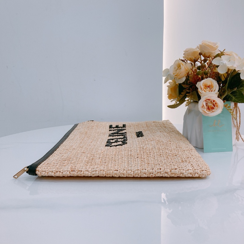 MS0463 CELINE 思琳中號藤籃編織手拿包包CLUTCH 35CM RAFFIA ,CALFSKIN-4