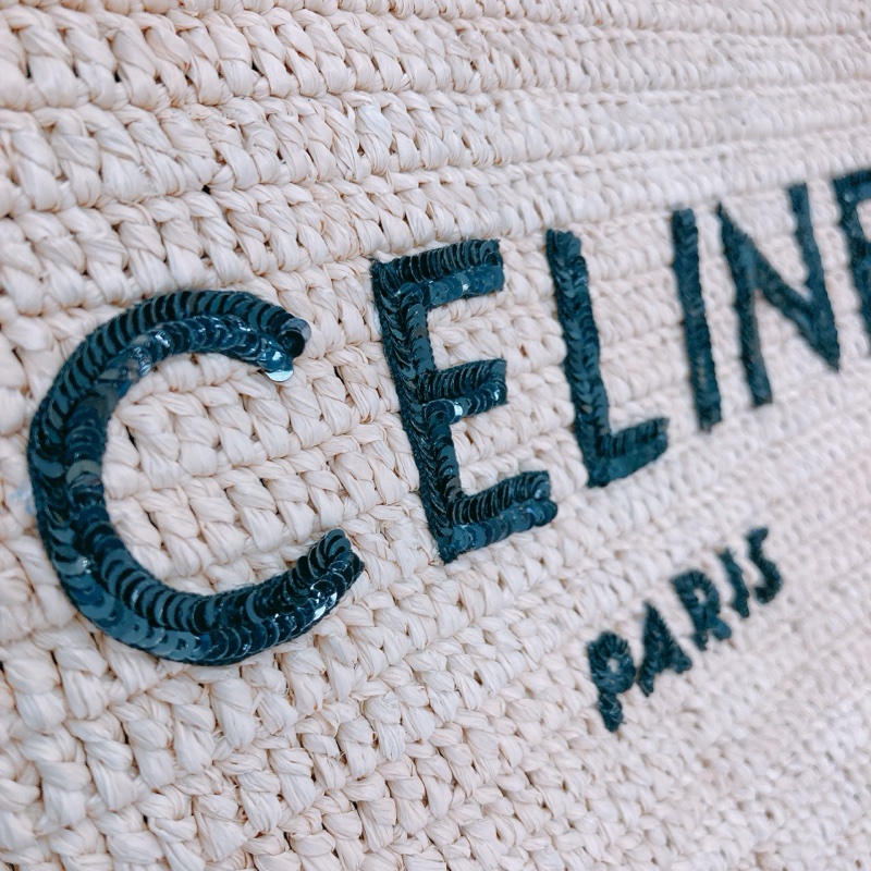 MS0463 CELINE 思琳中號藤籃編織手拿包包CLUTCH 35CM RAFFIA ,CALFSKIN-9