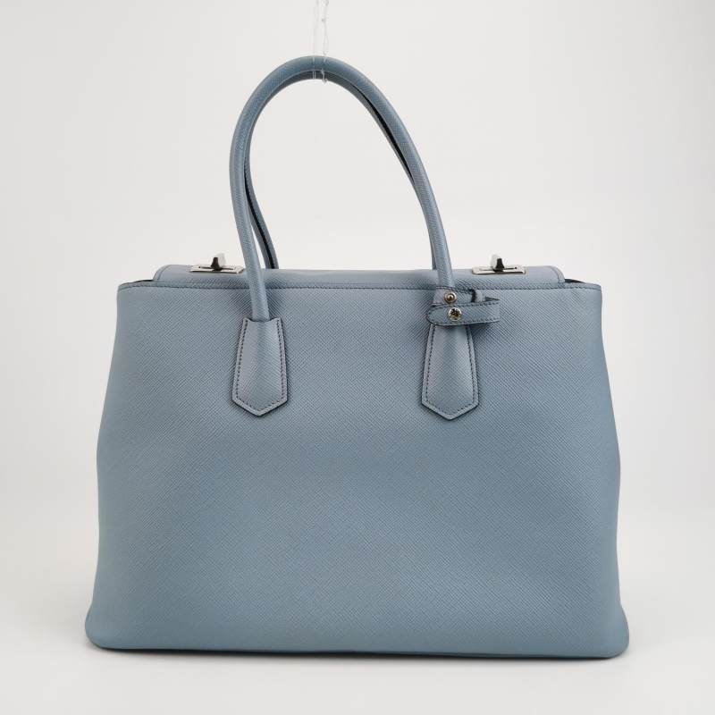 Prada牛皮純色三角徽標手提包-4