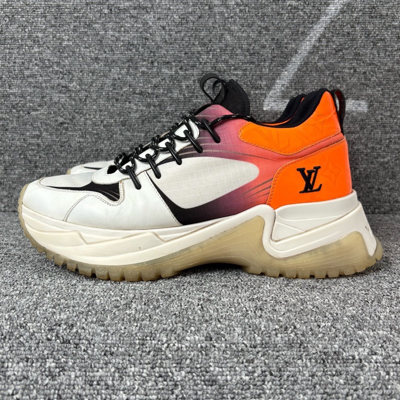 二手 LV 橙白色皮面網面運動鞋 @41碼-0