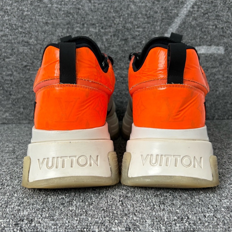 二手 LV 橙白色皮面網面運動鞋 @41碼-2