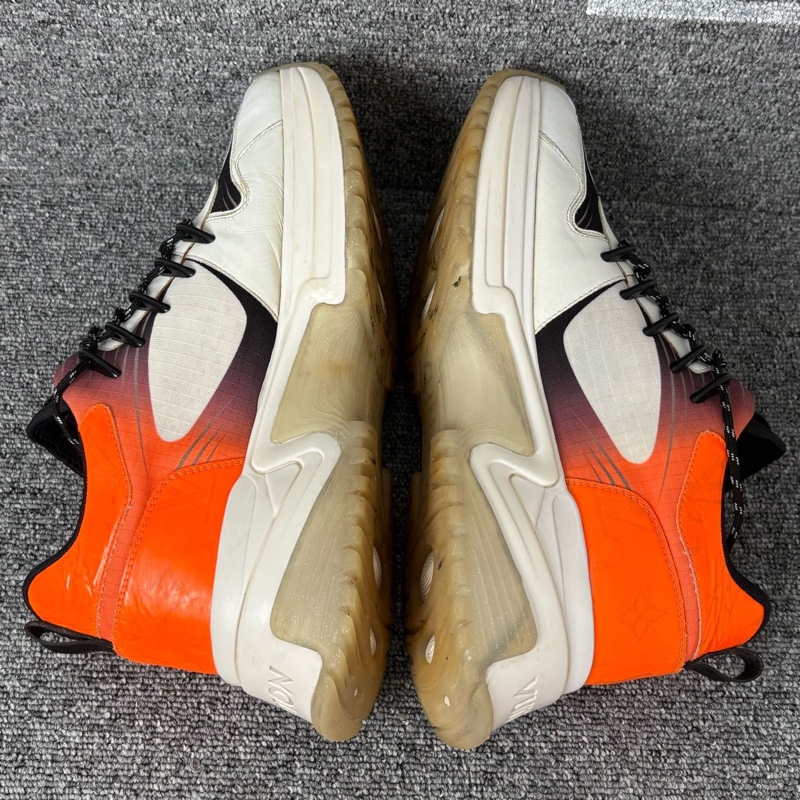 二手 LV 橙白色皮面網面運動鞋 @41碼-6