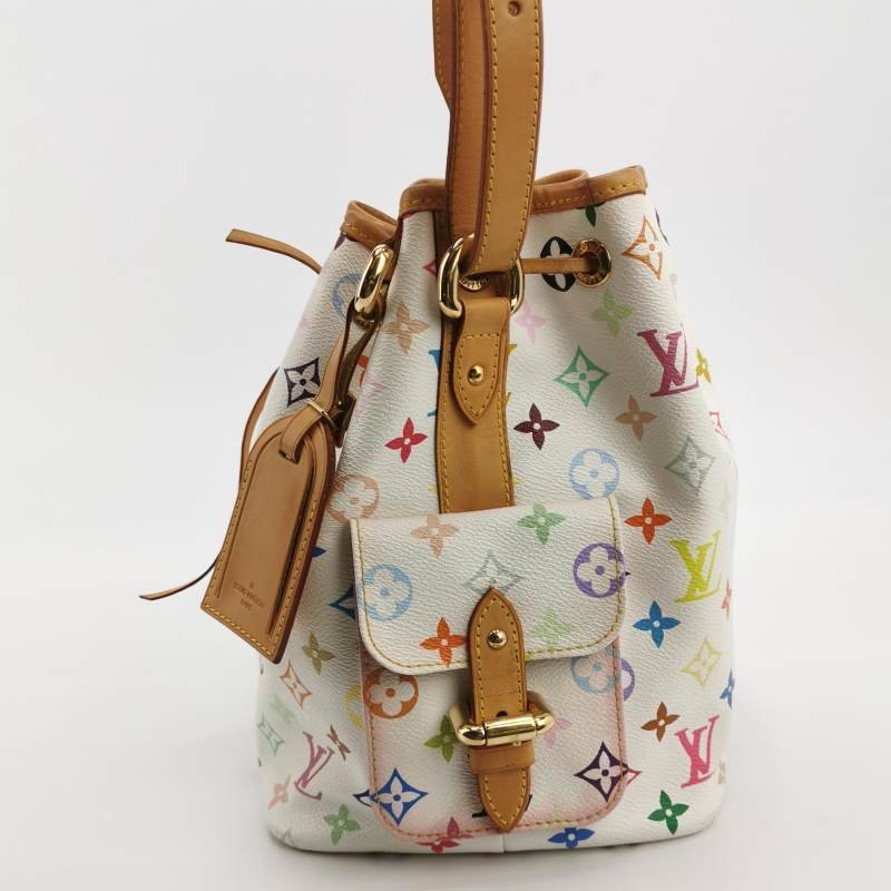 Louis Vuitton(LV)NOE植鞣革白三彩抽繩單肩包-2