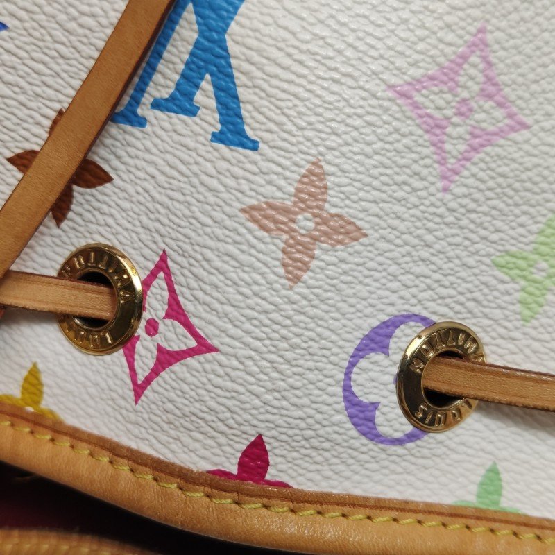 Louis Vuitton(LV)NOE植鞣革白三彩抽繩單肩包-10