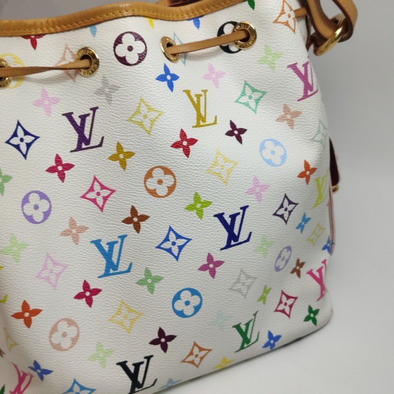 Louis Vuitton(LV)NOE植鞣革白三彩抽繩單肩包-22