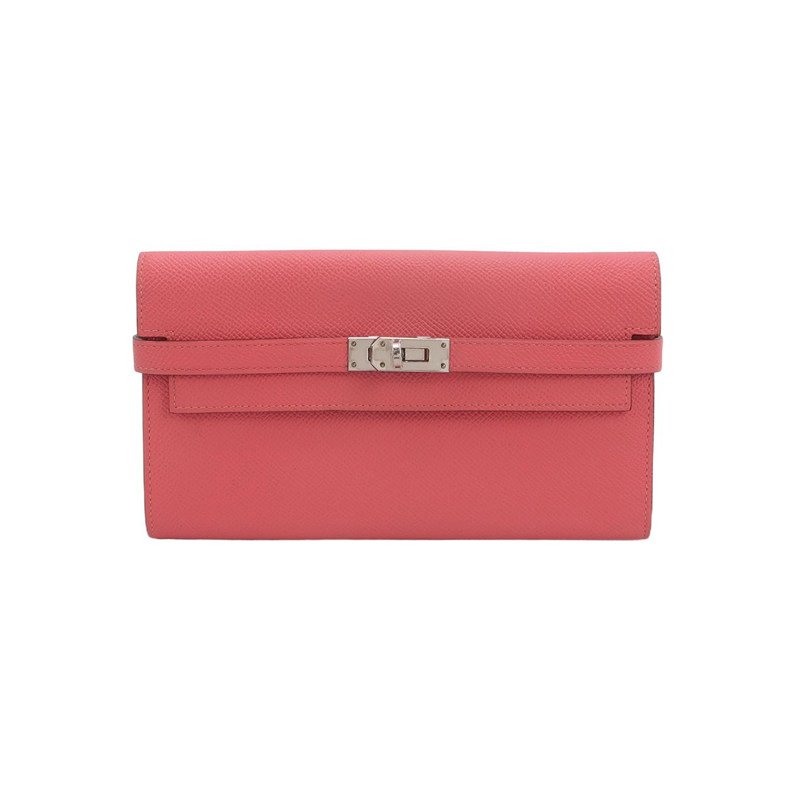 Hermes Kelly凱莉包大號旋扣手拿包Epsom牛皮銀扣8W新唇膏粉X刻-0