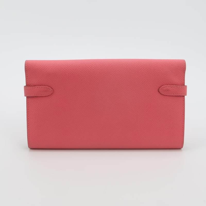 Hermes Kelly凱莉包大號旋扣手拿包Epsom牛皮銀扣8W新唇膏粉X刻-3