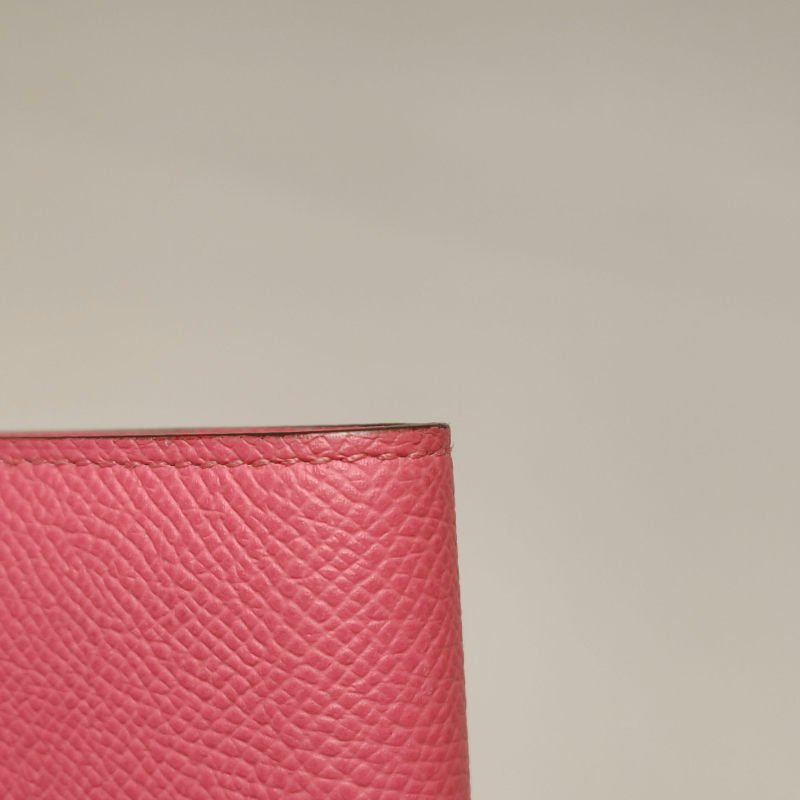 Hermes Kelly凱莉包大號旋扣手拿包Epsom牛皮銀扣8W新唇膏粉X刻-17