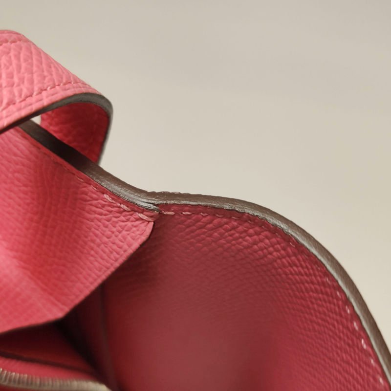 Hermes Kelly凱莉包大號旋扣手拿包Epsom牛皮銀扣8W新唇膏粉X刻-18