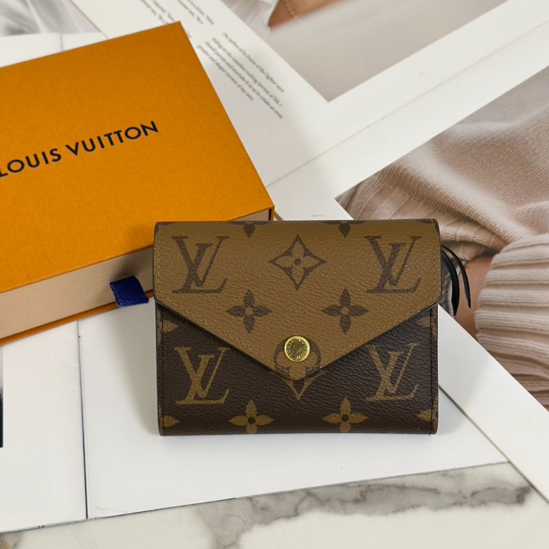 LOUIS VUITTON Victorine信封三折短夾 - 拚色-0