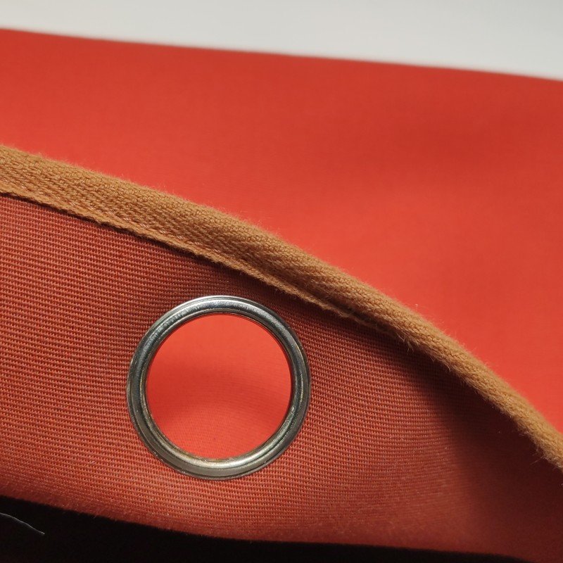 Hermes Herbag31馬鞍釘鎖扣單肩包Hunter牛皮帆布銀扣橘色棕色U刻-12