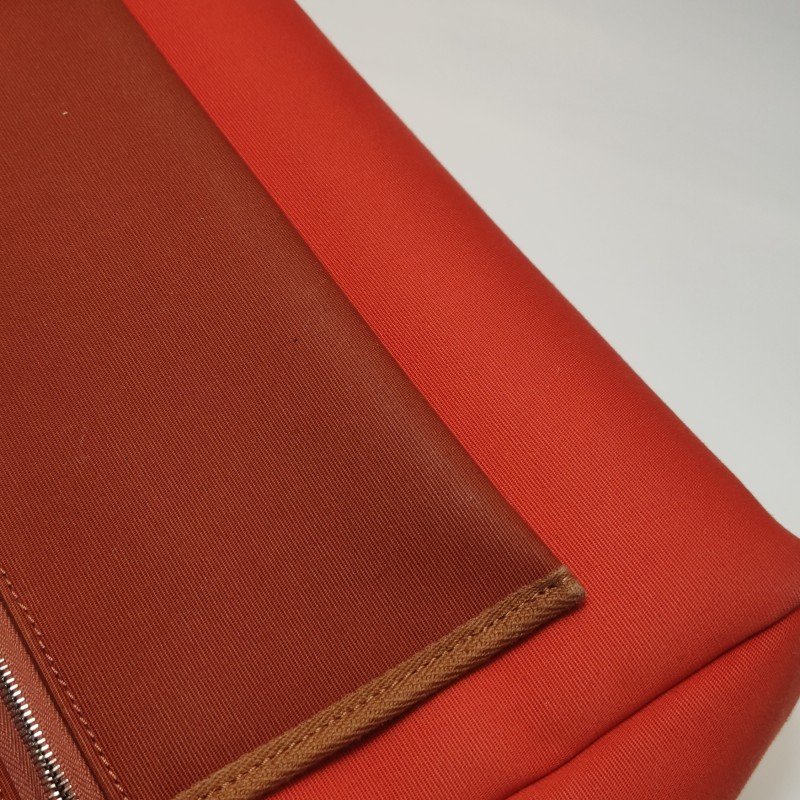 Hermes Herbag31馬鞍釘鎖扣單肩包Hunter牛皮帆布銀扣橘色棕色U刻-17