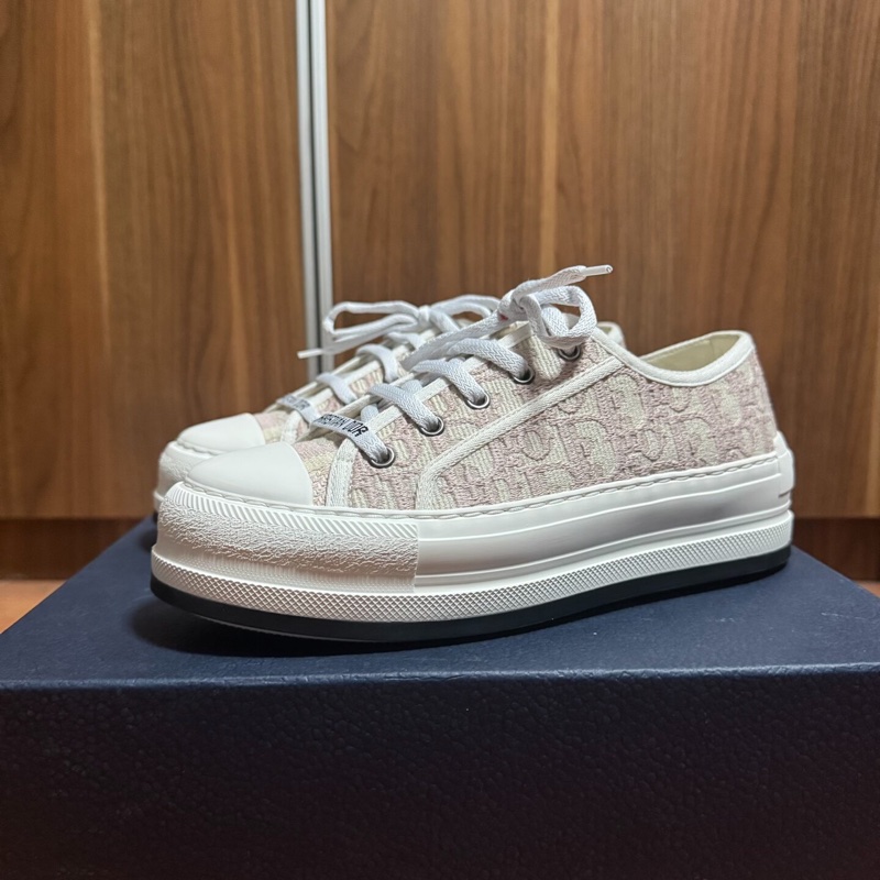 Dior滿印厚底鞋Walk'n'Oblique刺繡粉 尺碼：36碼 99新成色-7