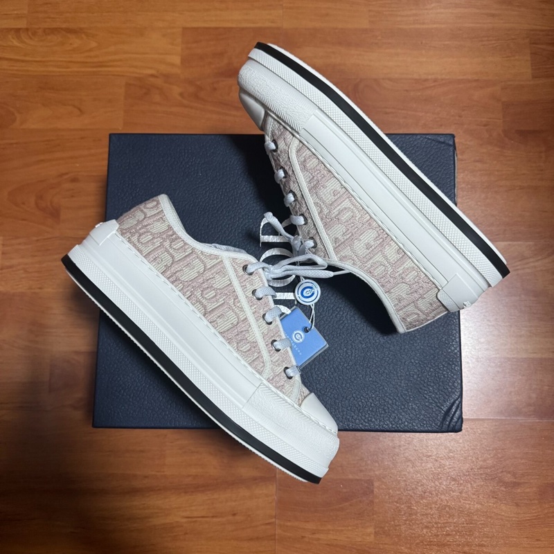 Dior滿印厚底鞋Walk'n'Oblique刺繡粉 尺碼：36碼 99新成色-8