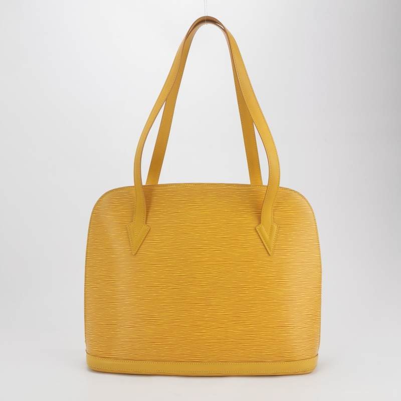 Louis Vuitton(LV)Lussac牛皮純色中古單肩包-4
