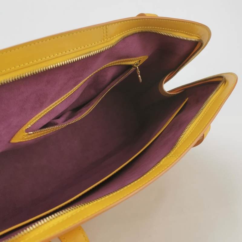 Louis Vuitton(LV)Lussac牛皮純色中古單肩包-6