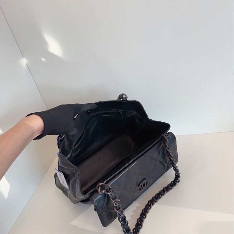✨Chanel 97 🆕soblack 粗鏈條tote 中古少見菱格🖤-8